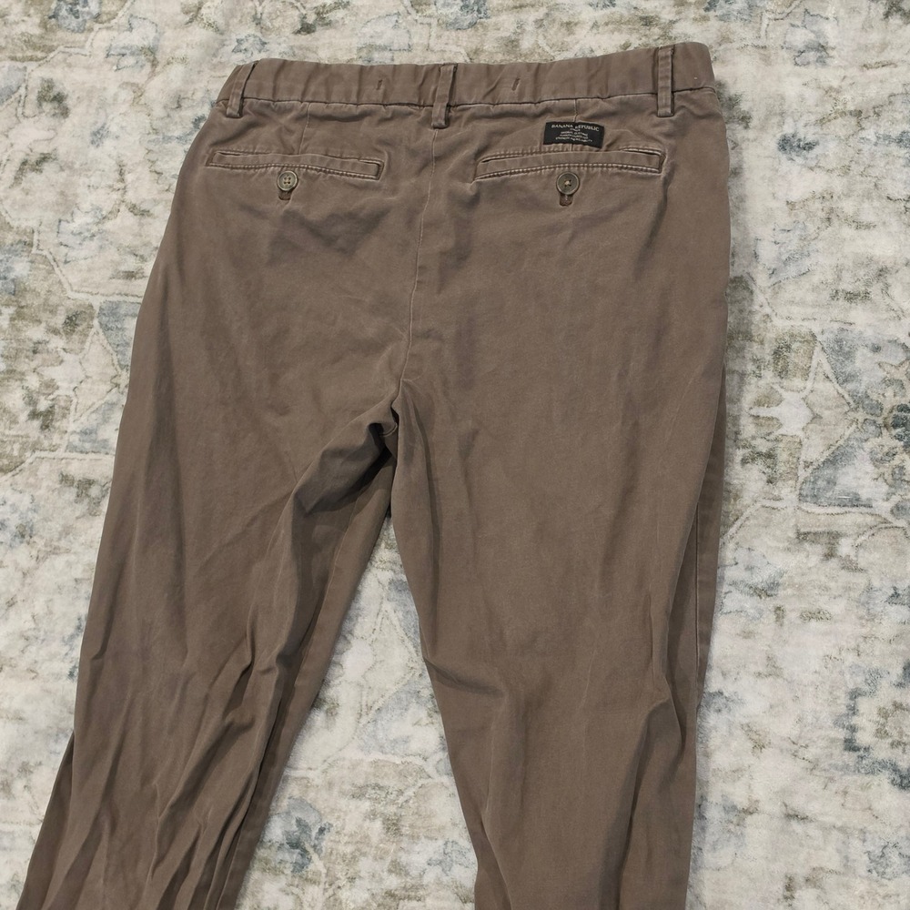 Banana Republic Lived-In Chino Slim Fit Pants 31x32 Brown Khaki Mens Trousers